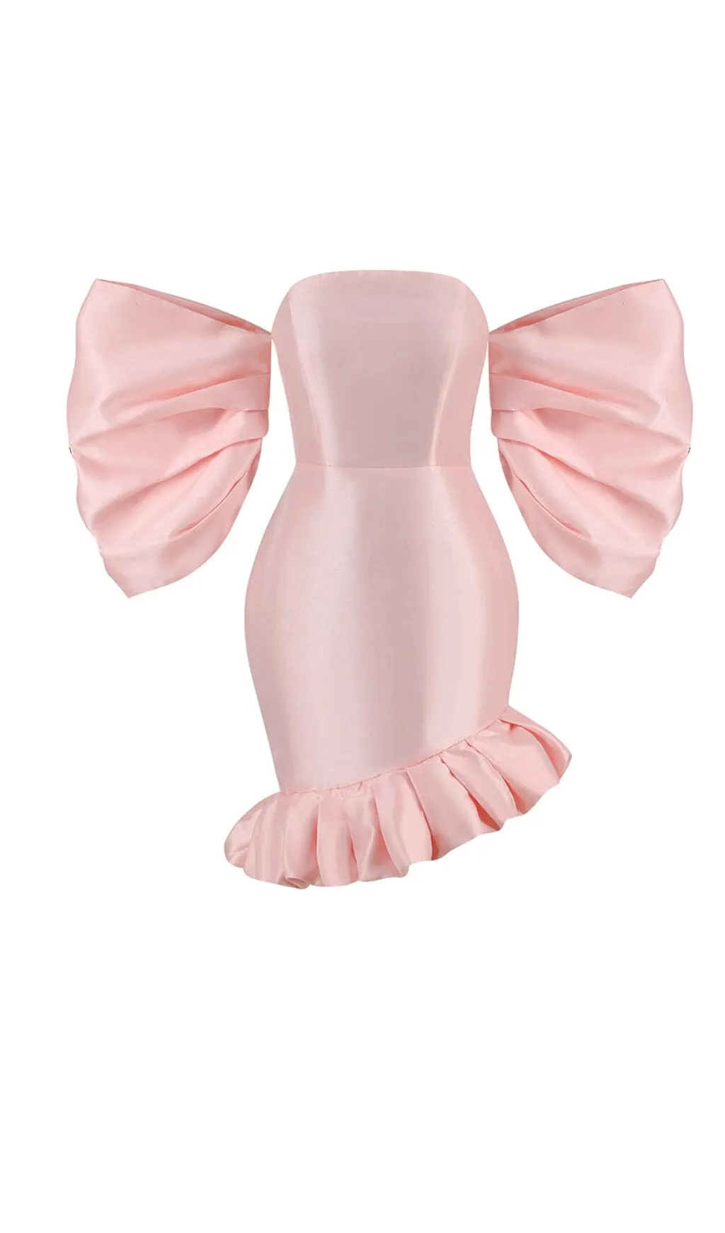 PUFF ASYMMETRIC MINI DRESS IN PINK Gloria Lanvin