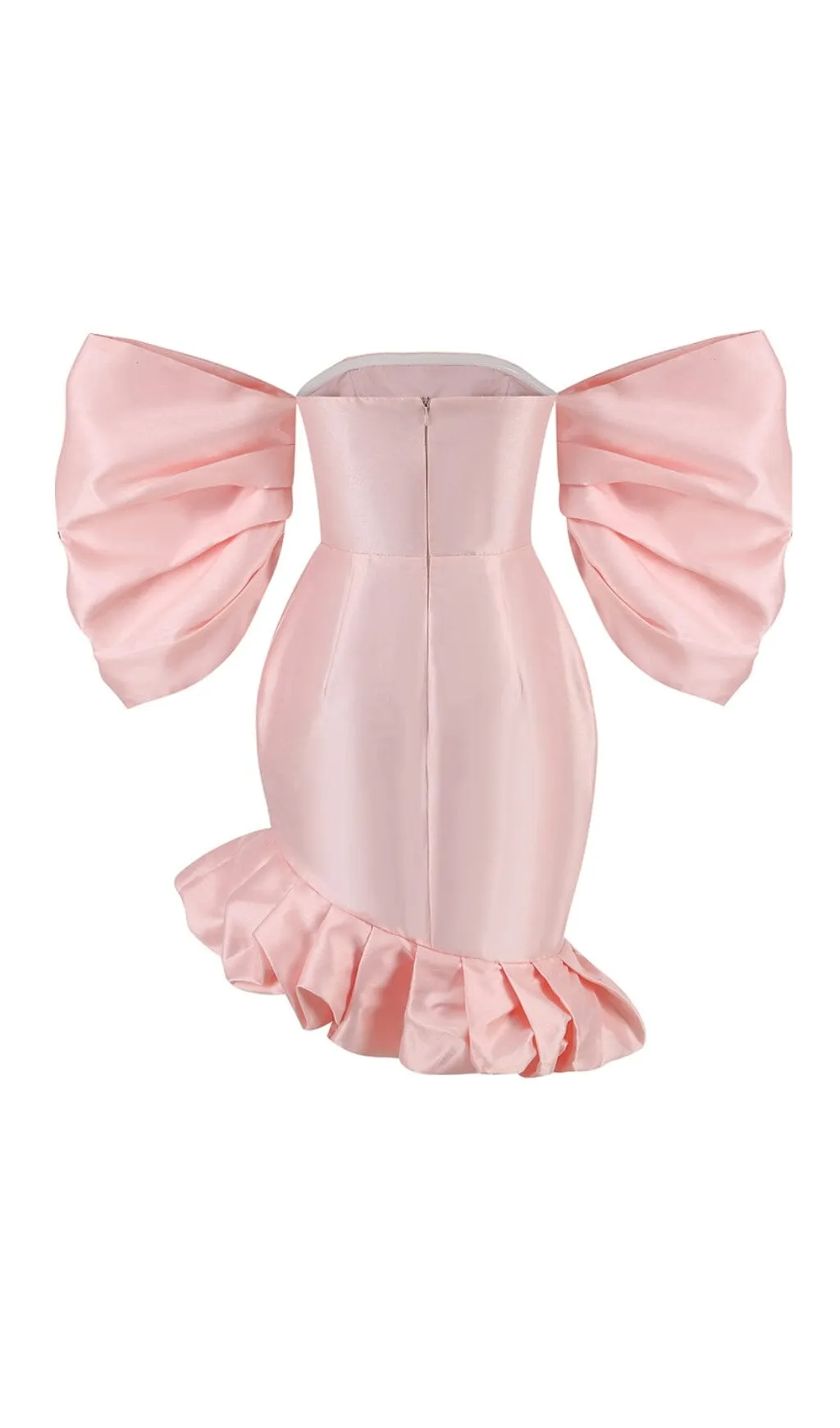 PUFF ASYMMETRIC MINI DRESS IN PINK Gloria Lanvin
