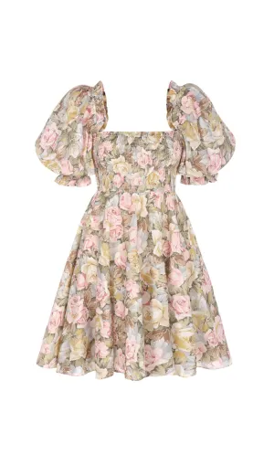 PUFF SLEEVE FLORAL MINI DRESS Gloria Lanvin