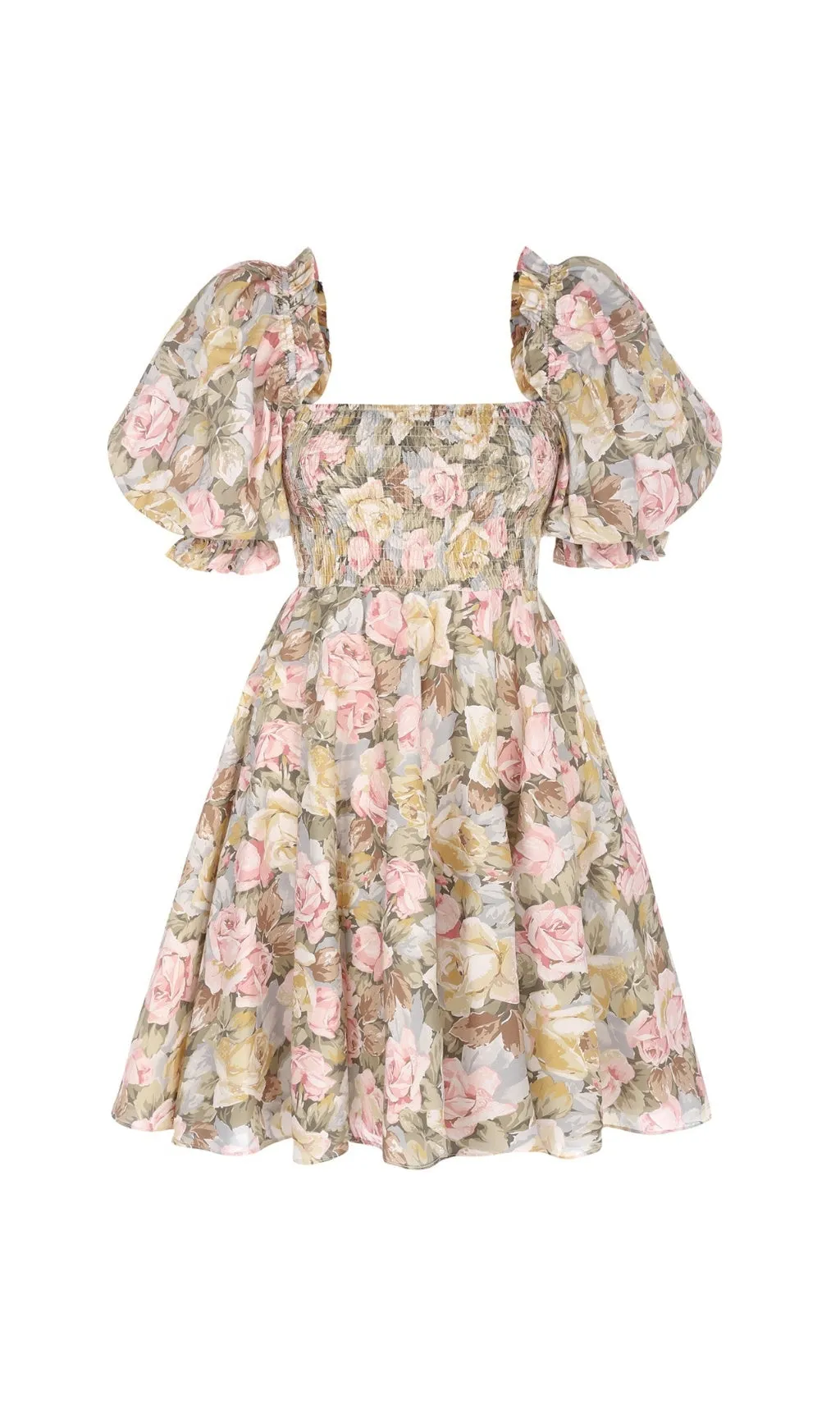 PUFF SLEEVE FLORAL MINI DRESS Gloria Lanvin