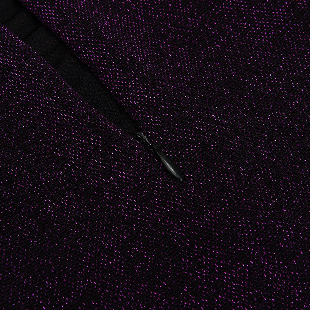 PURPLE LONG SLEEVE OFF SHOULDER BODYCON MAXI DRESS Gloria Lanvin