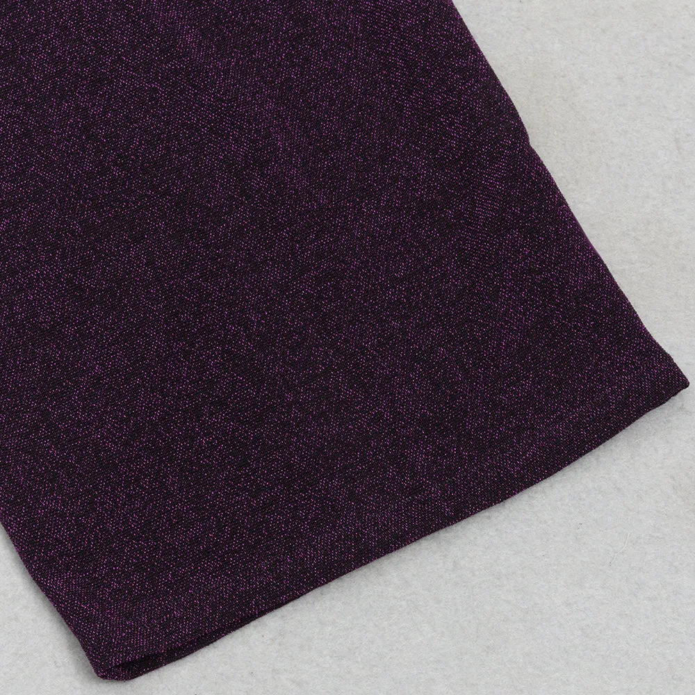 PURPLE LONG SLEEVE OFF SHOULDER BODYCON MAXI DRESS Gloria Lanvin