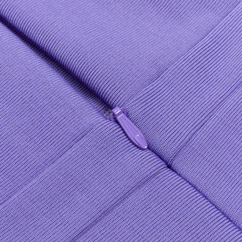 PURPLE MESH LONG SLEEVE MIDI DRESS Gloria Lanvin