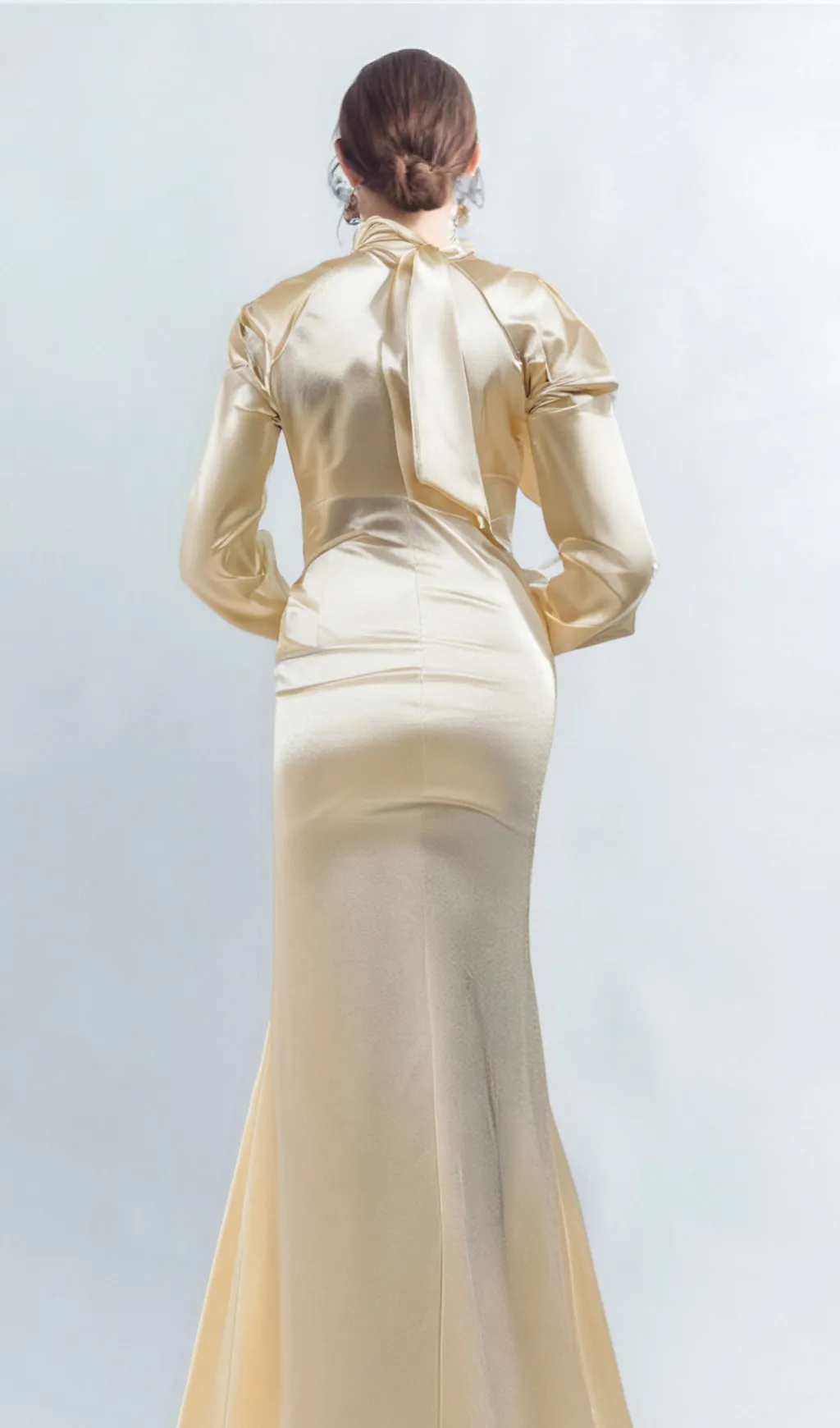 RAE CHAMPAGNE ONE-SHOULDER RUFFLE EMBELLISHED MAXI DRESS Gloria Lanvin
