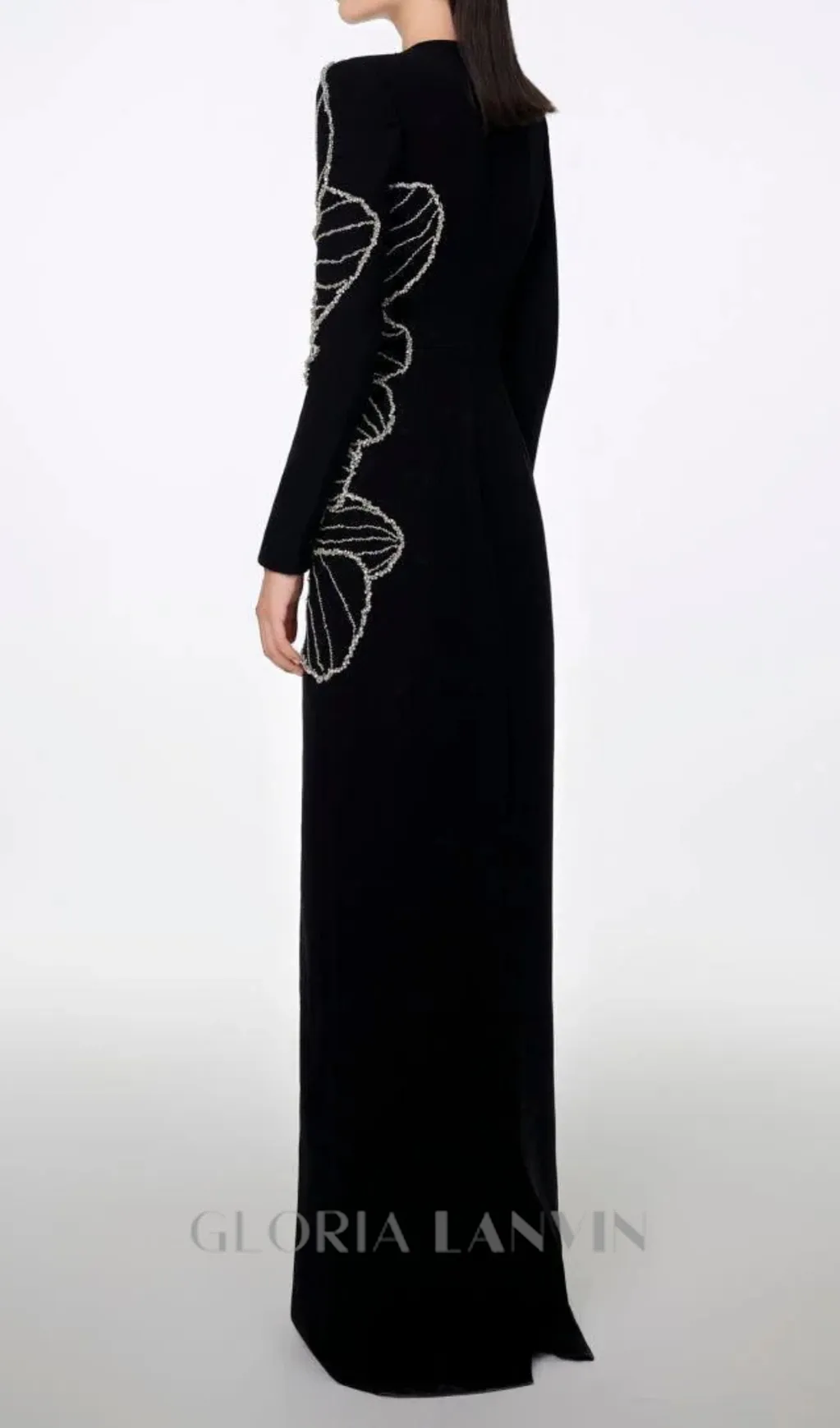 Raelynn Bodycon Long Sleeve Crepe maxi Dress Gloria Lanvin