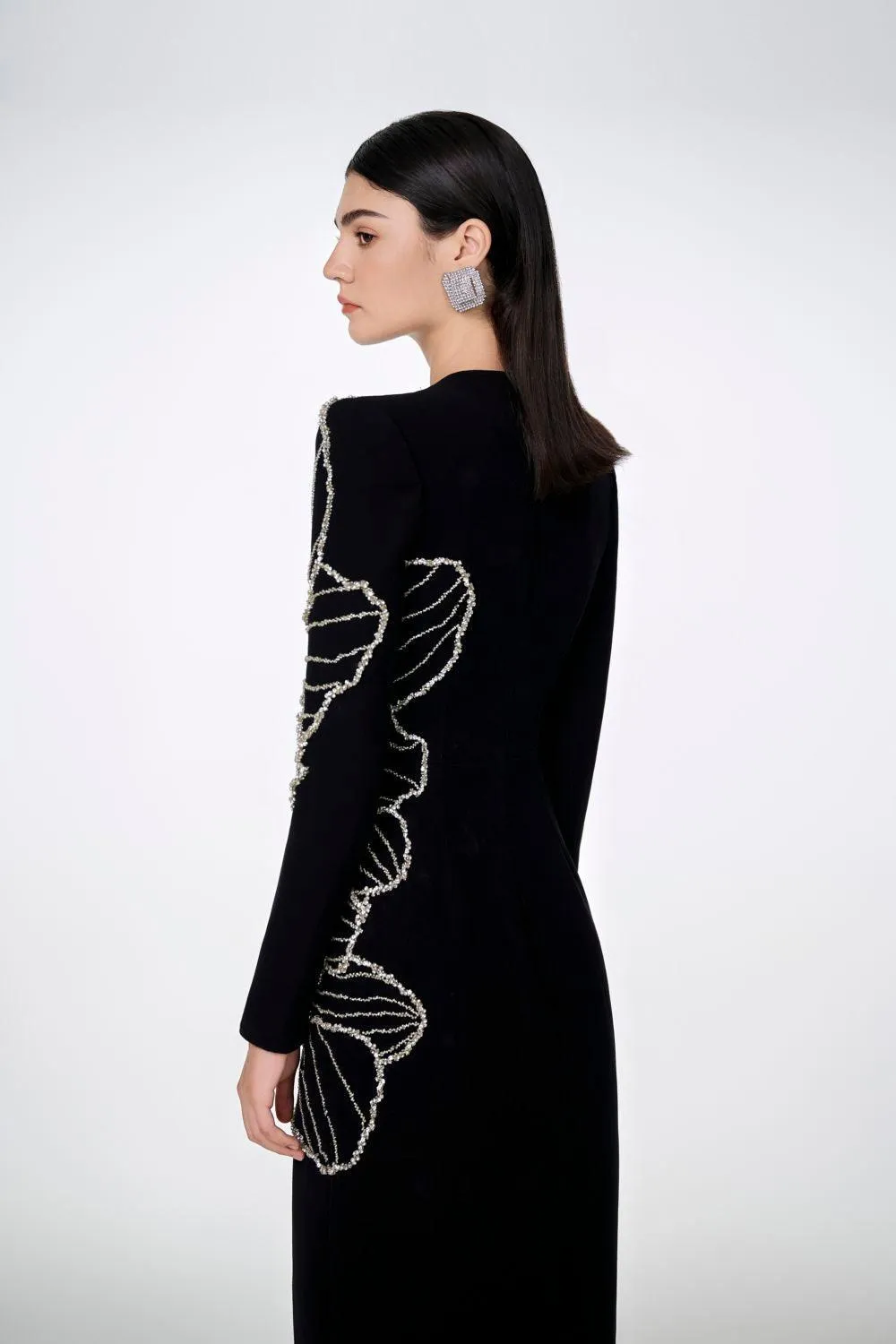 Raelynn Bodycon Long Sleeve Crepe maxi Dress Gloria Lanvin