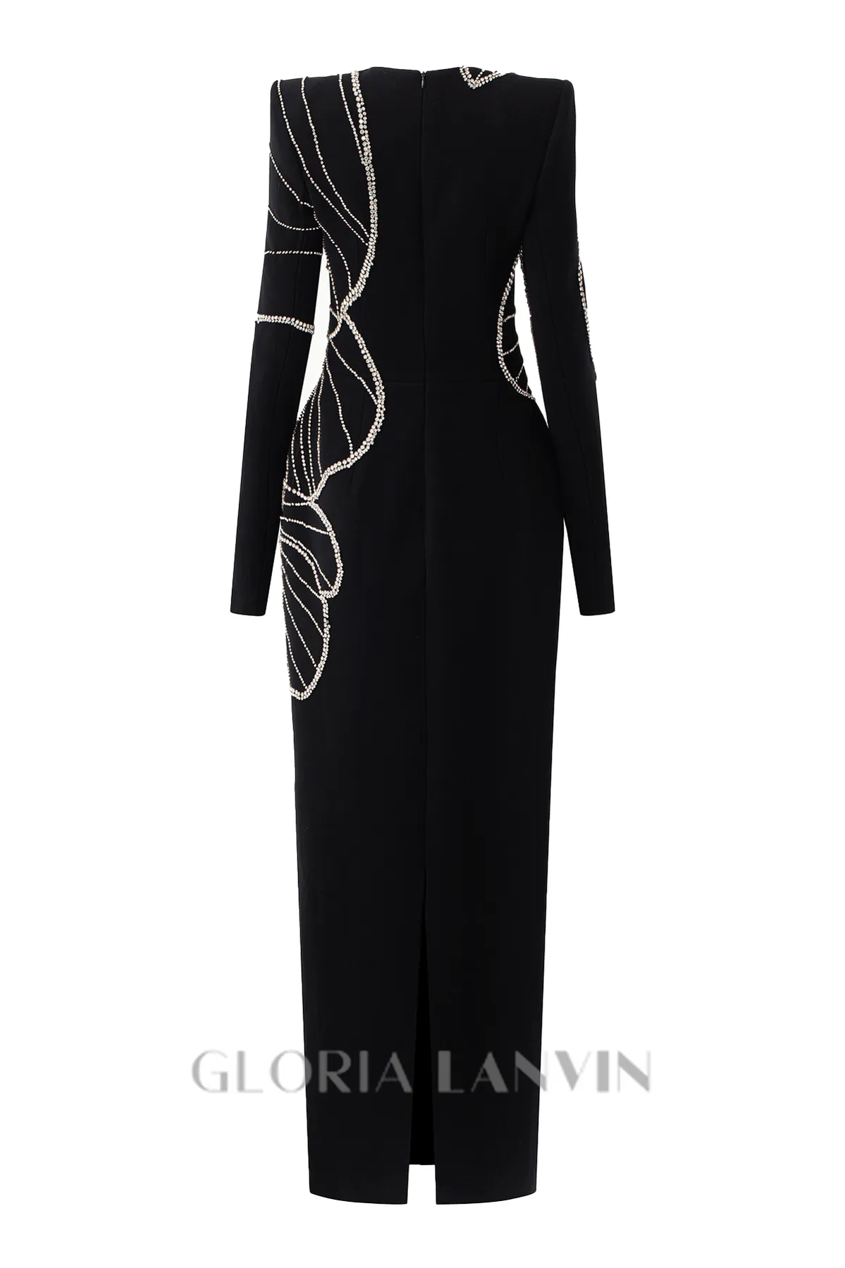 Raelynn Bodycon Long Sleeve Crepe maxi Dress Gloria Lanvin