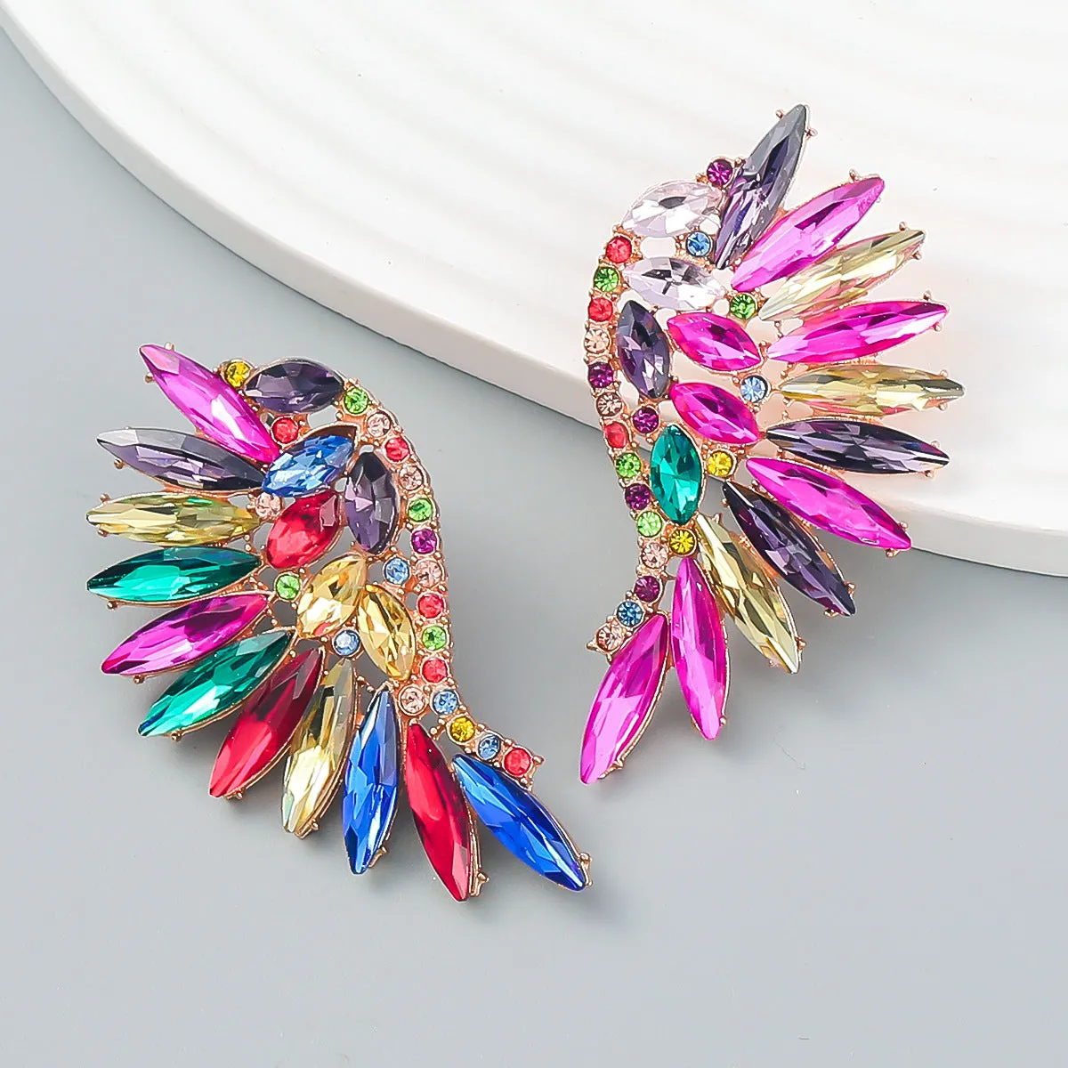 RAINBOW RHINESTONE EARRINGS Gloria Lanvin