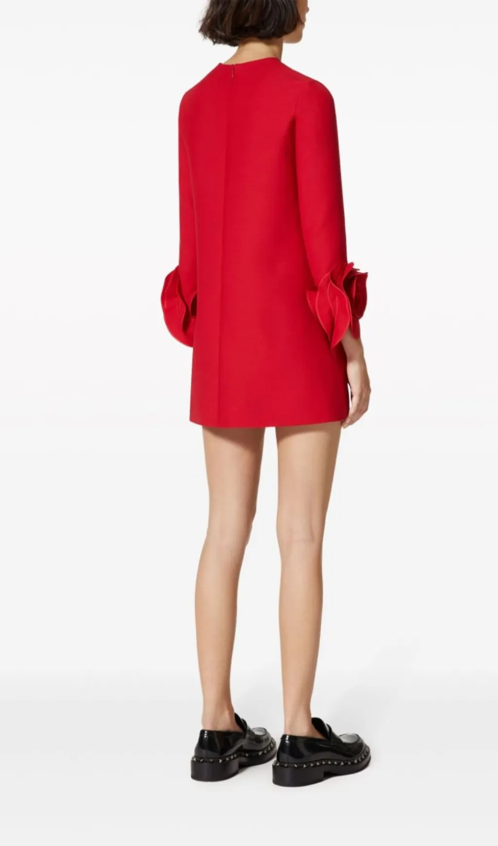 RED 3D FLORAL CREPE MINI DRESS Gloria Lanvin