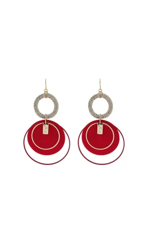 RED CIRCLE PLUSH EARRINGS Gloria Lanvin