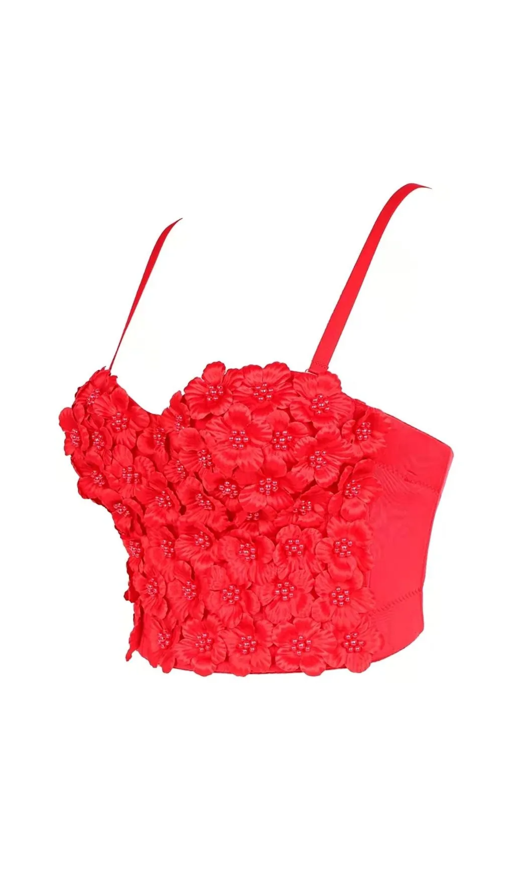 RED FLOWER CORSET TOP Gloria Lanvin