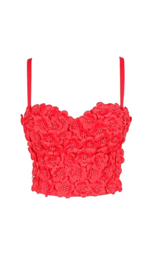 RED FLOWER CORSET TOP Gloria Lanvin