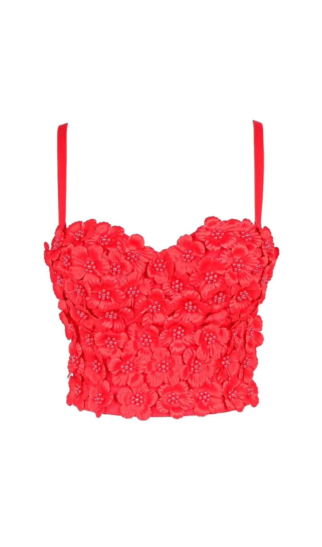 RED FLOWER CORSET TOP Gloria Lanvin