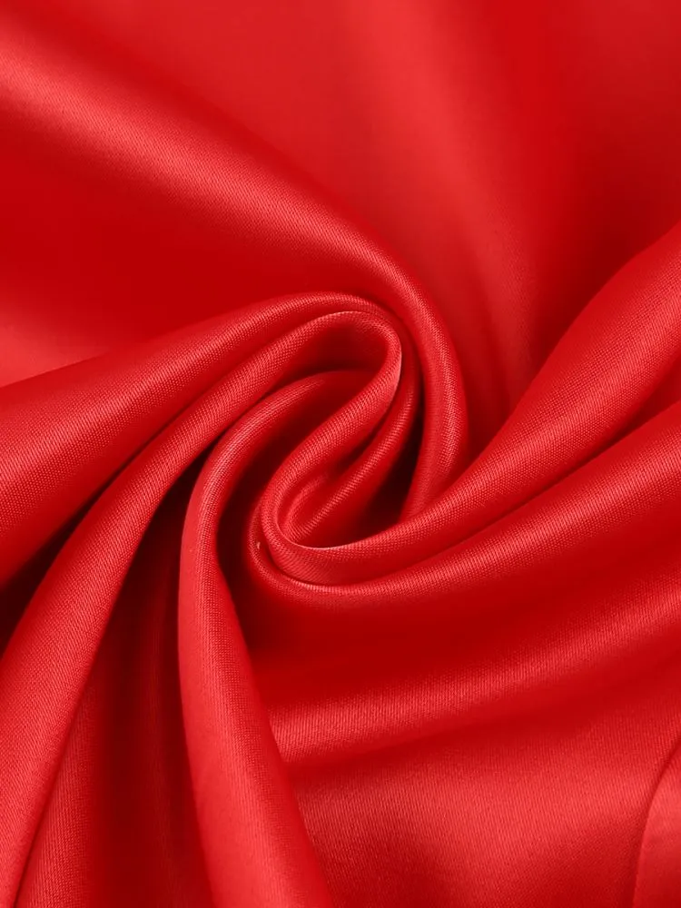 RED SATIN LACE CORSET MAXI DRESS Gloria Lanvin