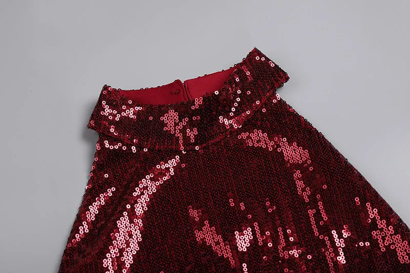 RED SLIT SEQUIN FEATHER MAXI DRESS Gloria Lanvin