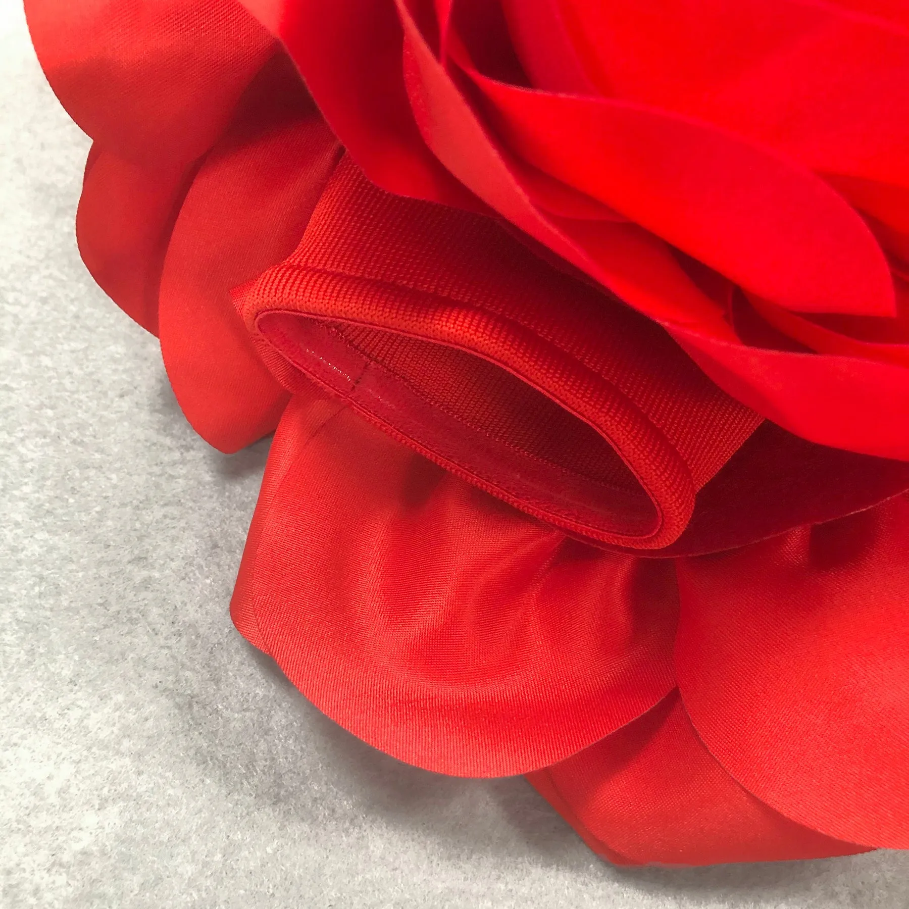 red strapless maxi dress with flower embellishments Gloria Lanvin