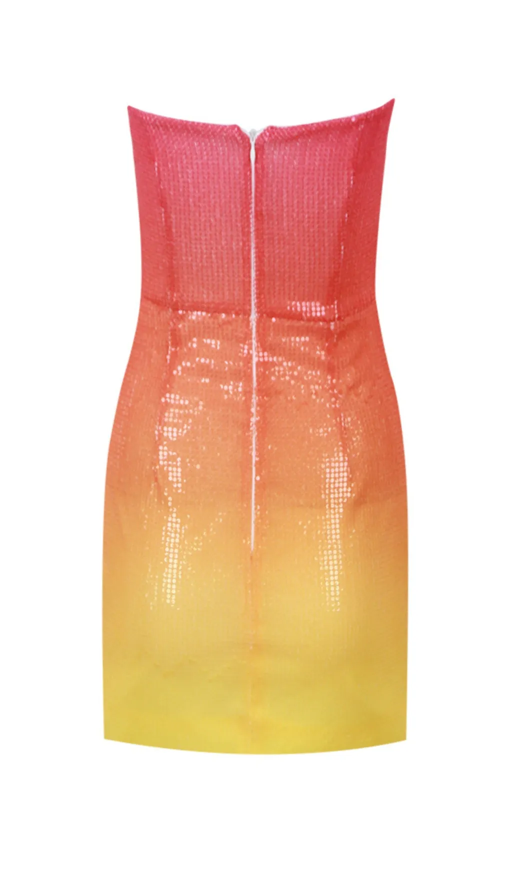 RED-YELLOW GRADIENT STRAPLESS MINI DRESS Gloria Lanvin
