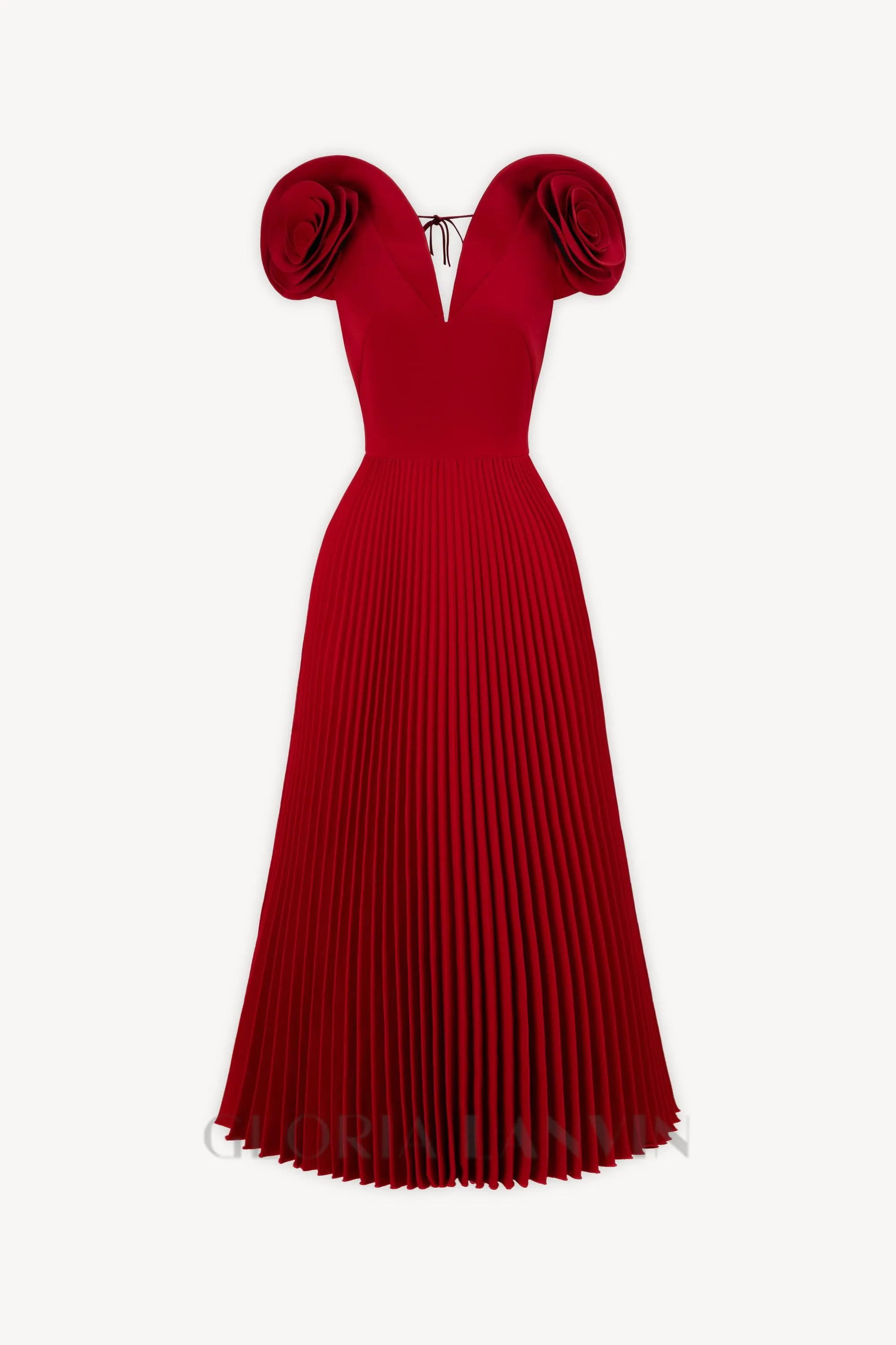 rhapsody floral embellished pleated midi dress Gloria Lanvin