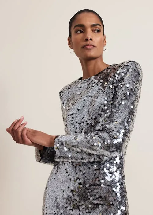 Rhia Silver Sequin Mini Dress Gloria Lanvin