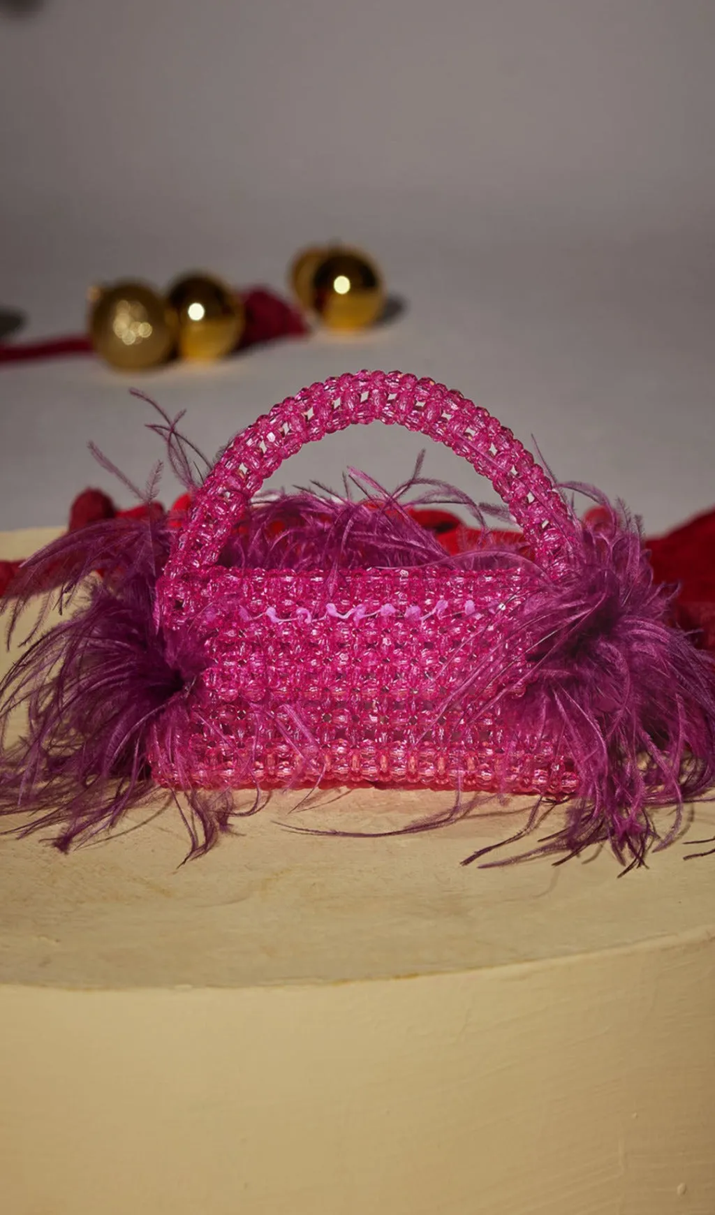 RHINESTONE FEATHER FRINGE CLUTCH Gloria Lanvin