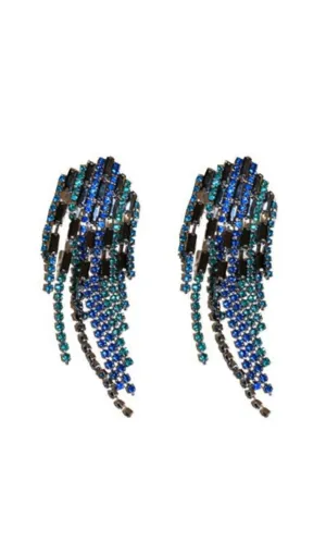 RHINESTONE FRINGE EARRINGS Gloria Lanvin