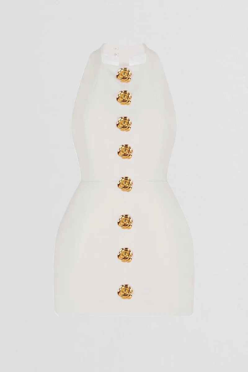 rita Halter Backless Mini Dress in pink Gloria Lanvin