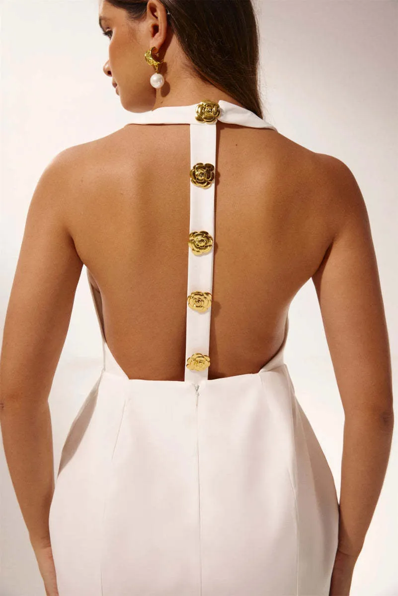rita Halter Backless Mini Dress in pink Gloria Lanvin