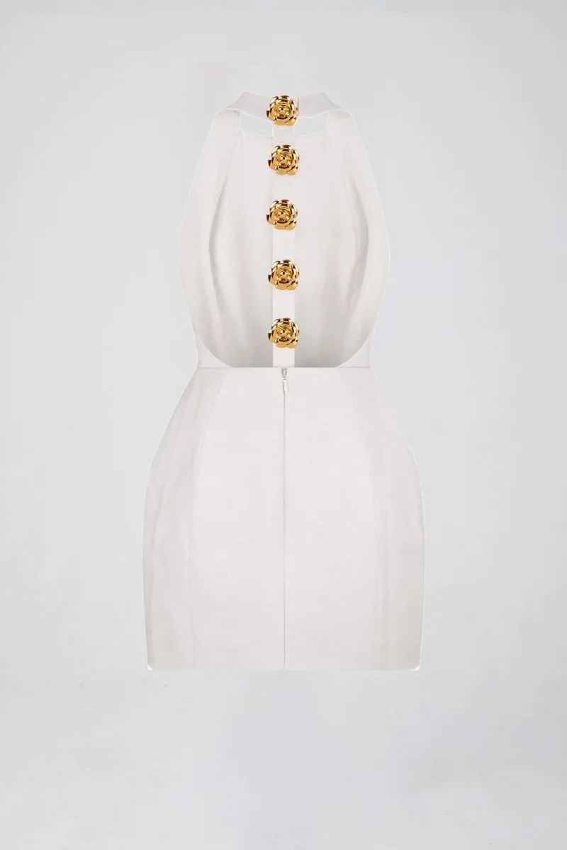rita Halter Backless Mini Dress in pink Gloria Lanvin
