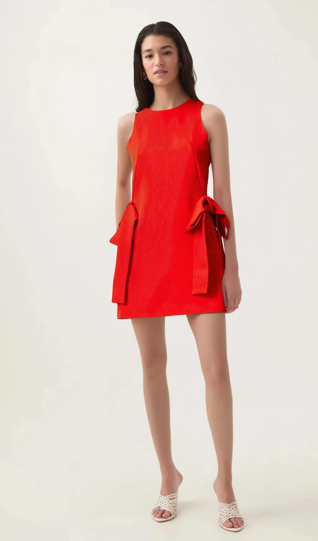 Ronnie red sleeveless bow mini dress Gloria Lanvin