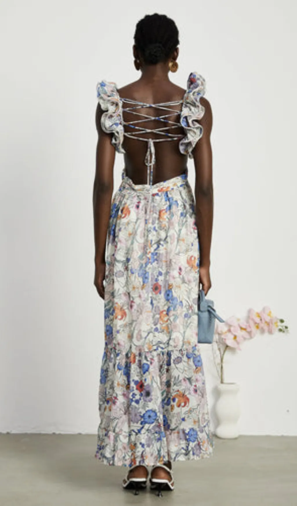 Rosalie floral-print cut-out midi dress Gloria Lanvin