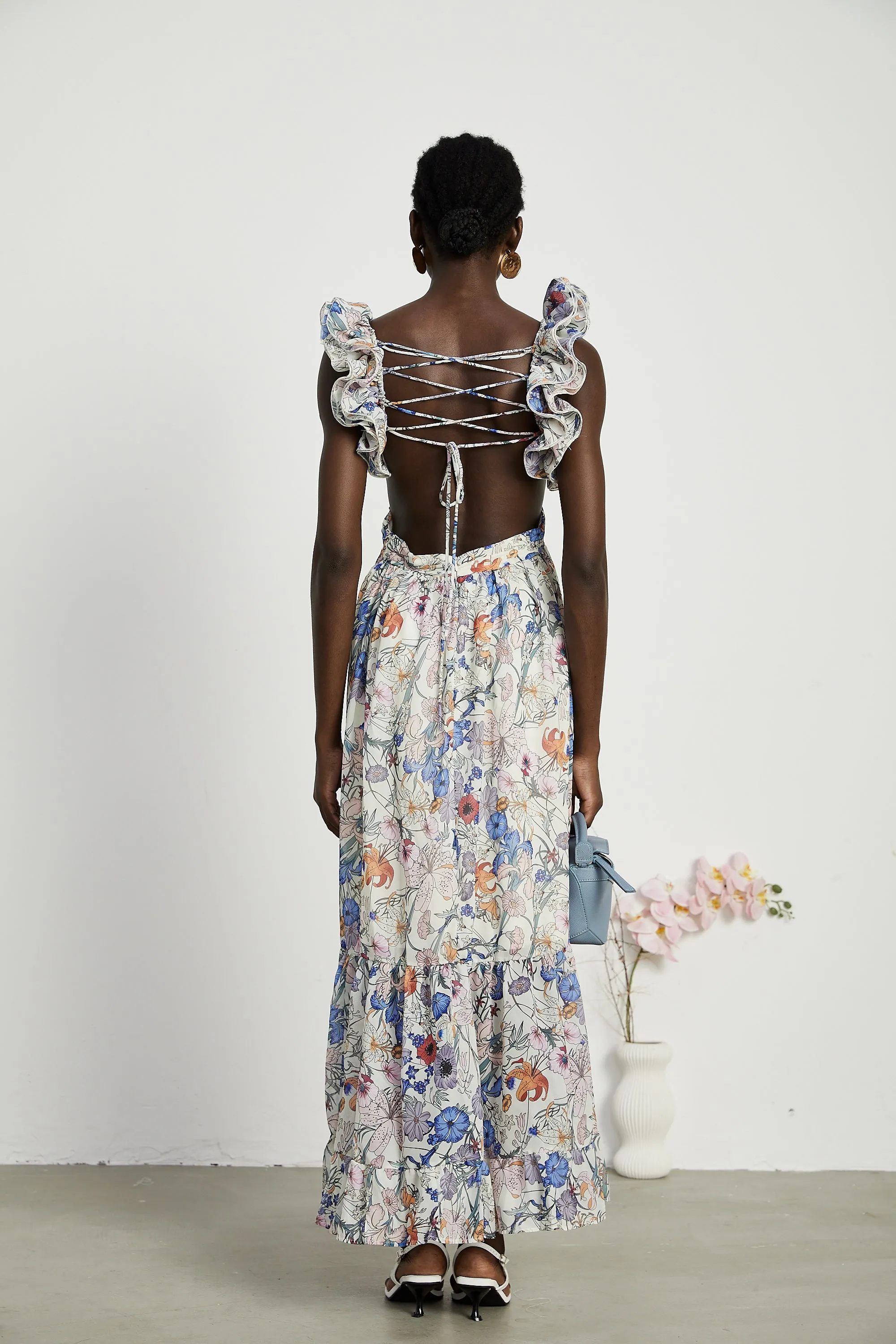 Rosalie floral-print cut-out midi dress Gloria Lanvin