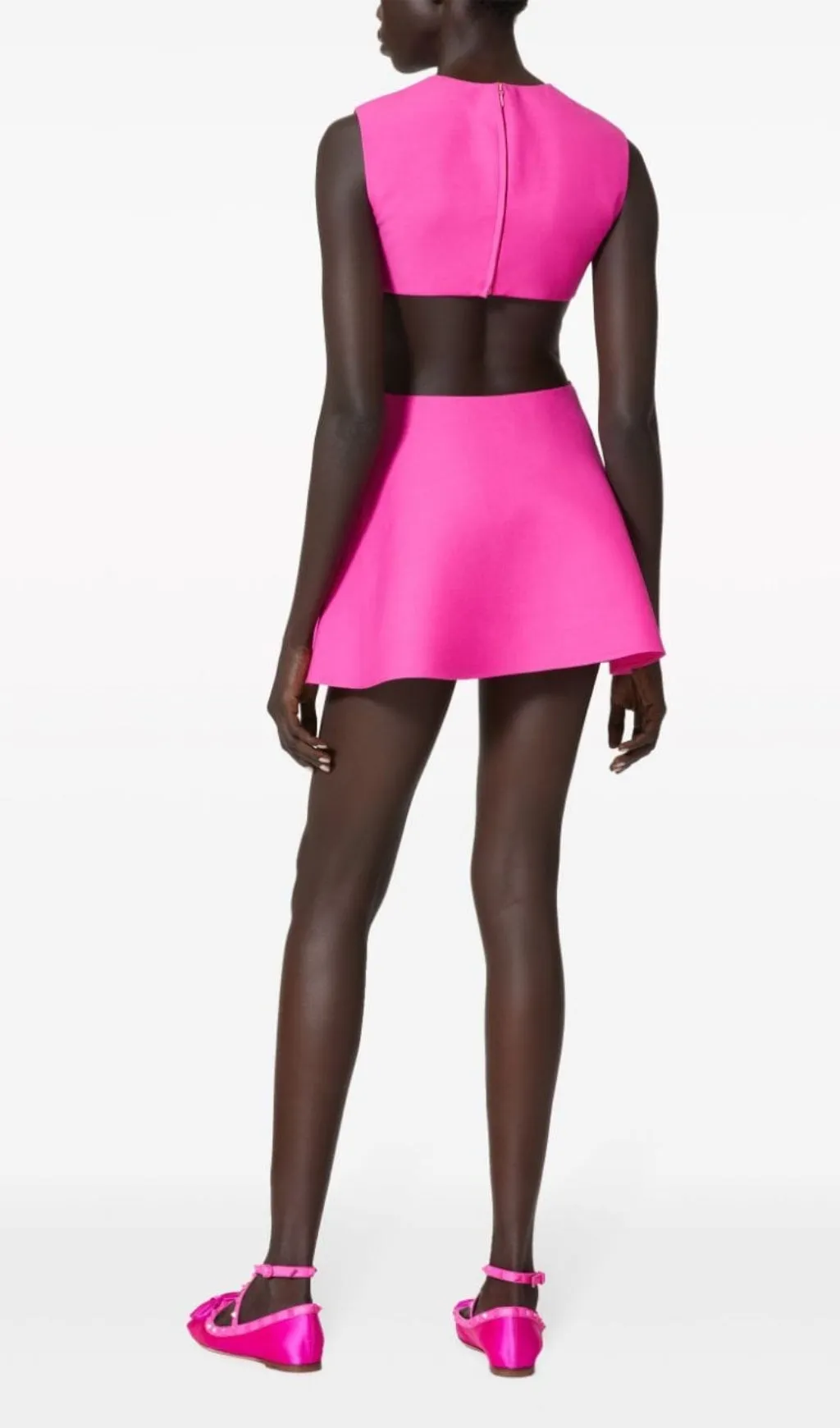 ROSE-APPLIQU CUT-OUT MINI DRESS Gloria Lanvin