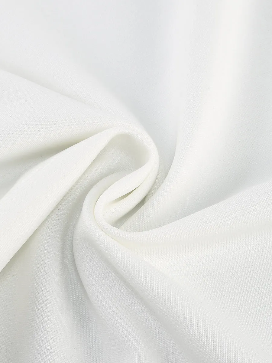 Rose Details High Sut Maxi Dress in gold white Gloria Lanvin