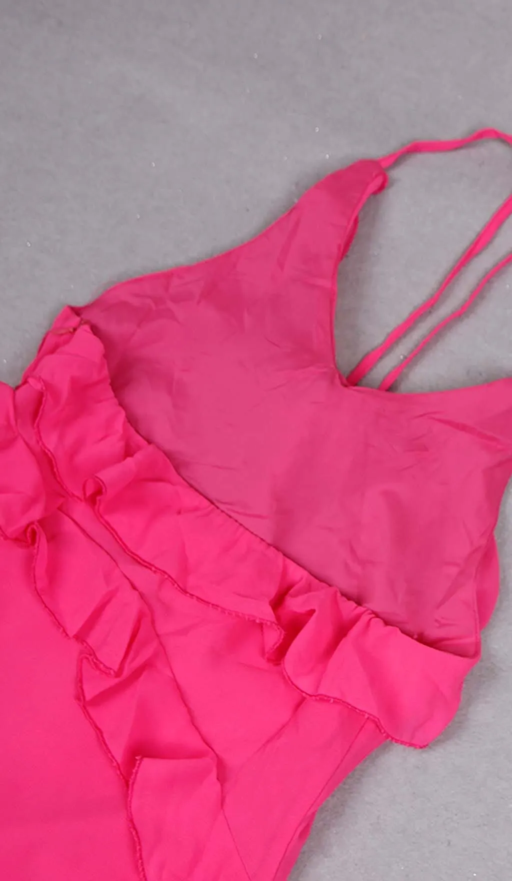 ROSE-EMBELLISHED RUFFLED MINI DRESS IN PINK Gloria Lanvin