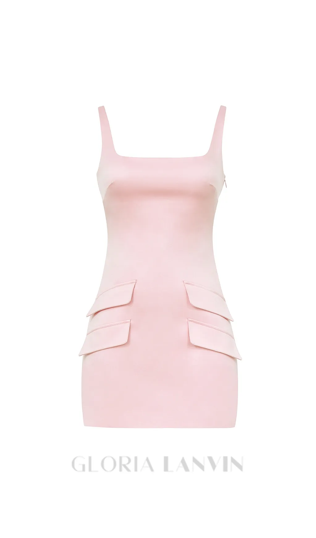 rose shadow satin sleeveless mini dress Gloria Lanvin