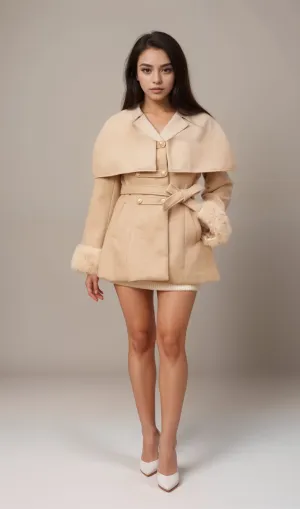 Rosella detachable-cape faux-fur coat Gloria Lanvin