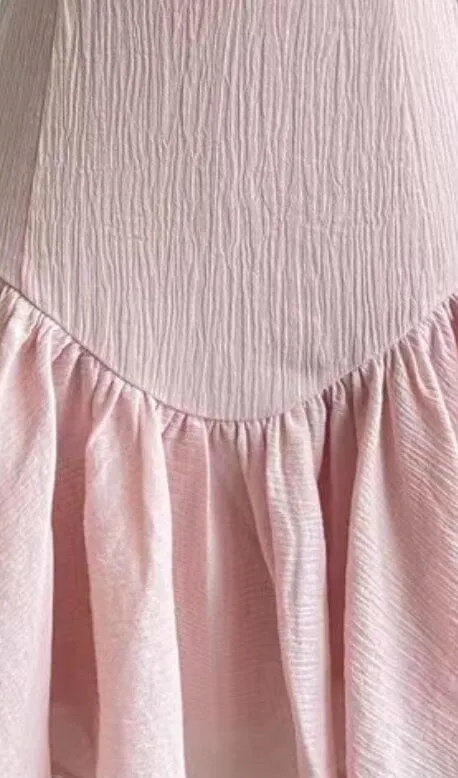 RUCHED BACKLESS STRAPPY MIDI IN PINK Gloria Lanvin
