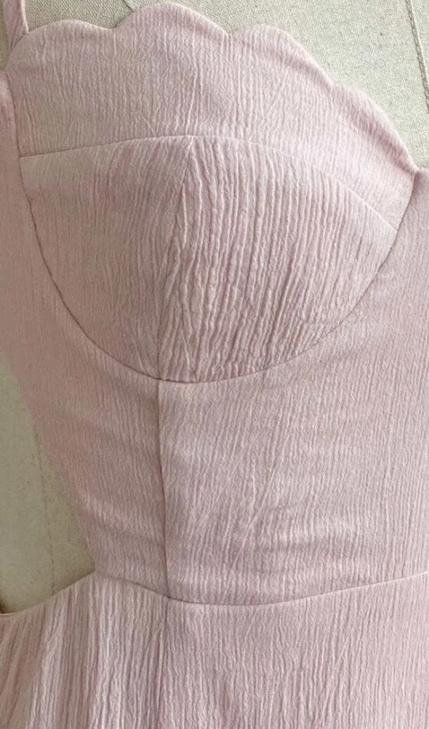RUCHED BACKLESS STRAPPY MIDI IN PINK Gloria Lanvin