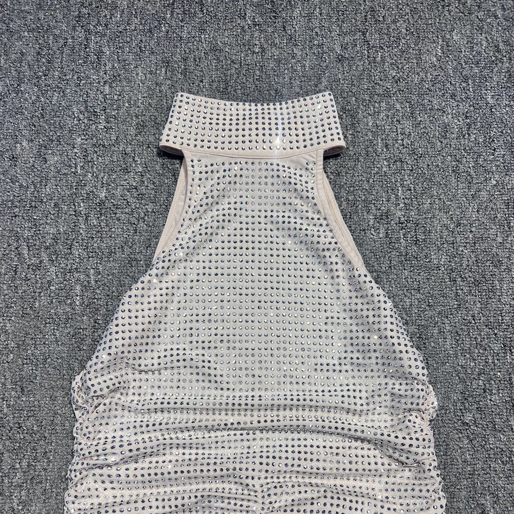 ruched sequin bodycon maxi dress in apricot Gloria Lanvin