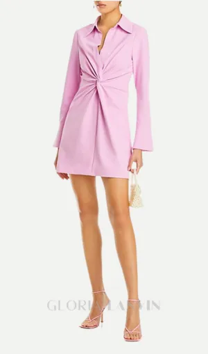 ruched shirt mini dress in pink Gloria Lanvin