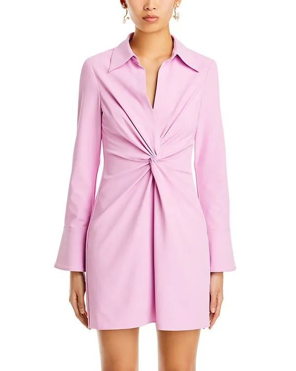 ruched shirt mini dress in pink Gloria Lanvin