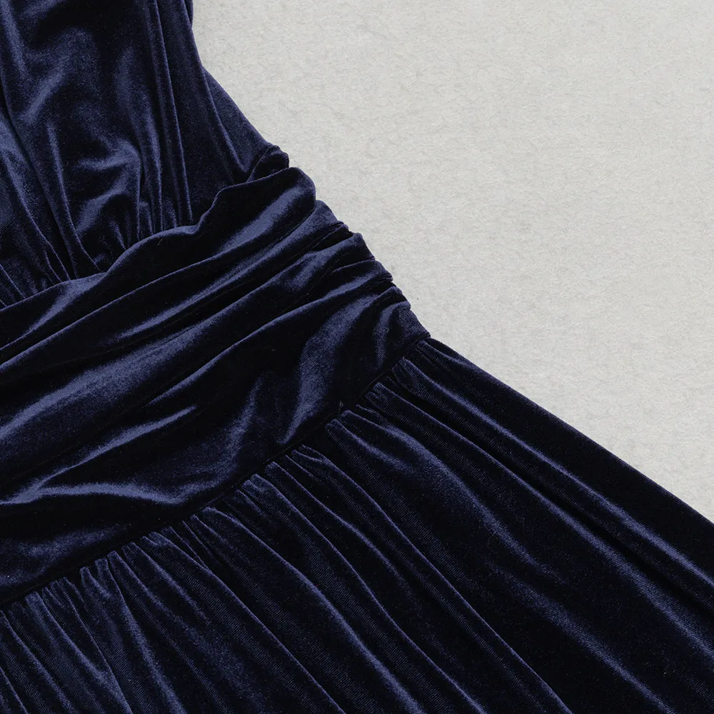 RUCHED WAIST VELVET MAXI DRESS Gloria Lanvin