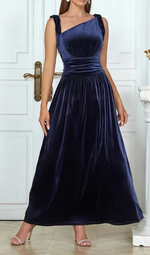 RUCHED WAIST VELVET MAXI DRESS Gloria Lanvin