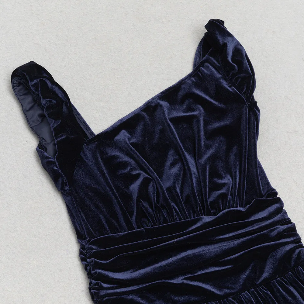 RUCHED WAIST VELVET MAXI DRESS Gloria Lanvin