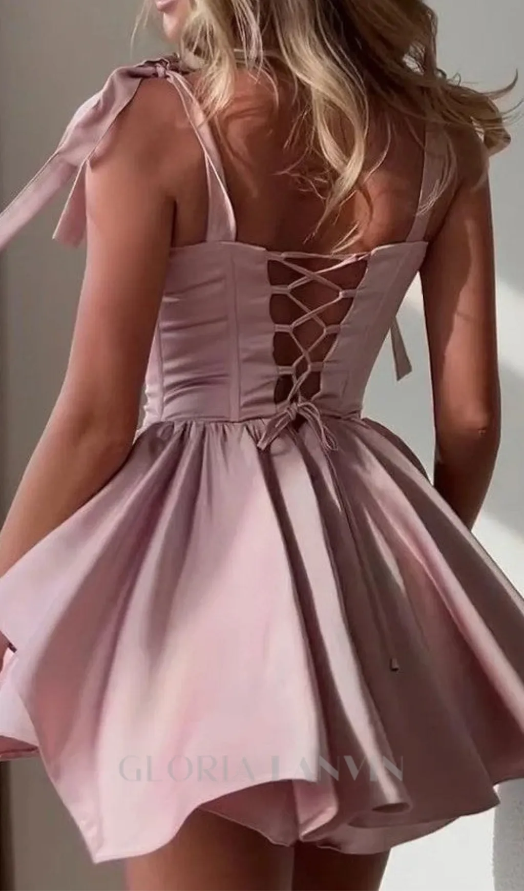 ruffle trim corset mini dress in pink Gloria Lanvin