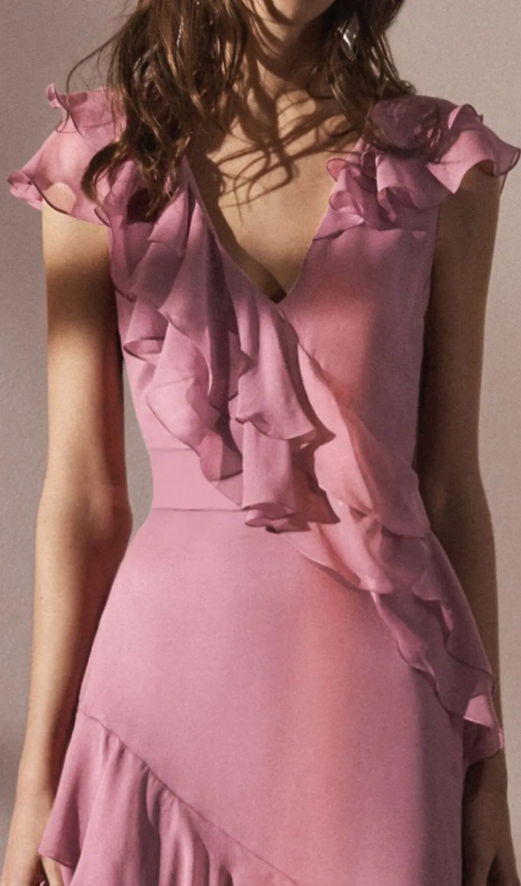 RUFFLED MAXI DRESS IN PINK Gloria Lanvin