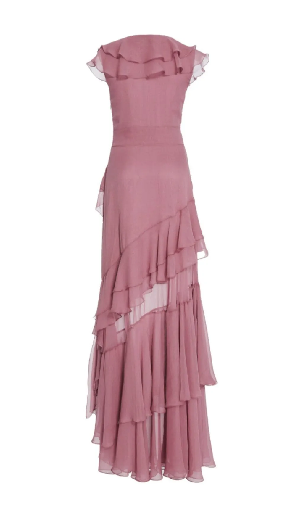 RUFFLED MAXI DRESS IN PINK Gloria Lanvin