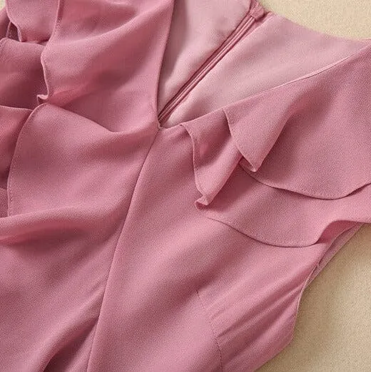 RUFFLED MAXI DRESS IN PINK Gloria Lanvin