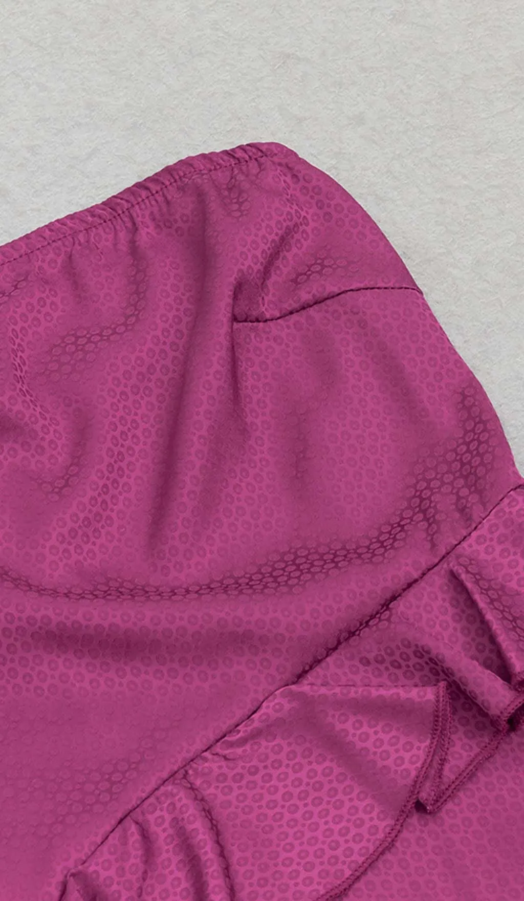 RUFFLED SATIN MINI DRESS IN GRAPE Gloria Lanvin