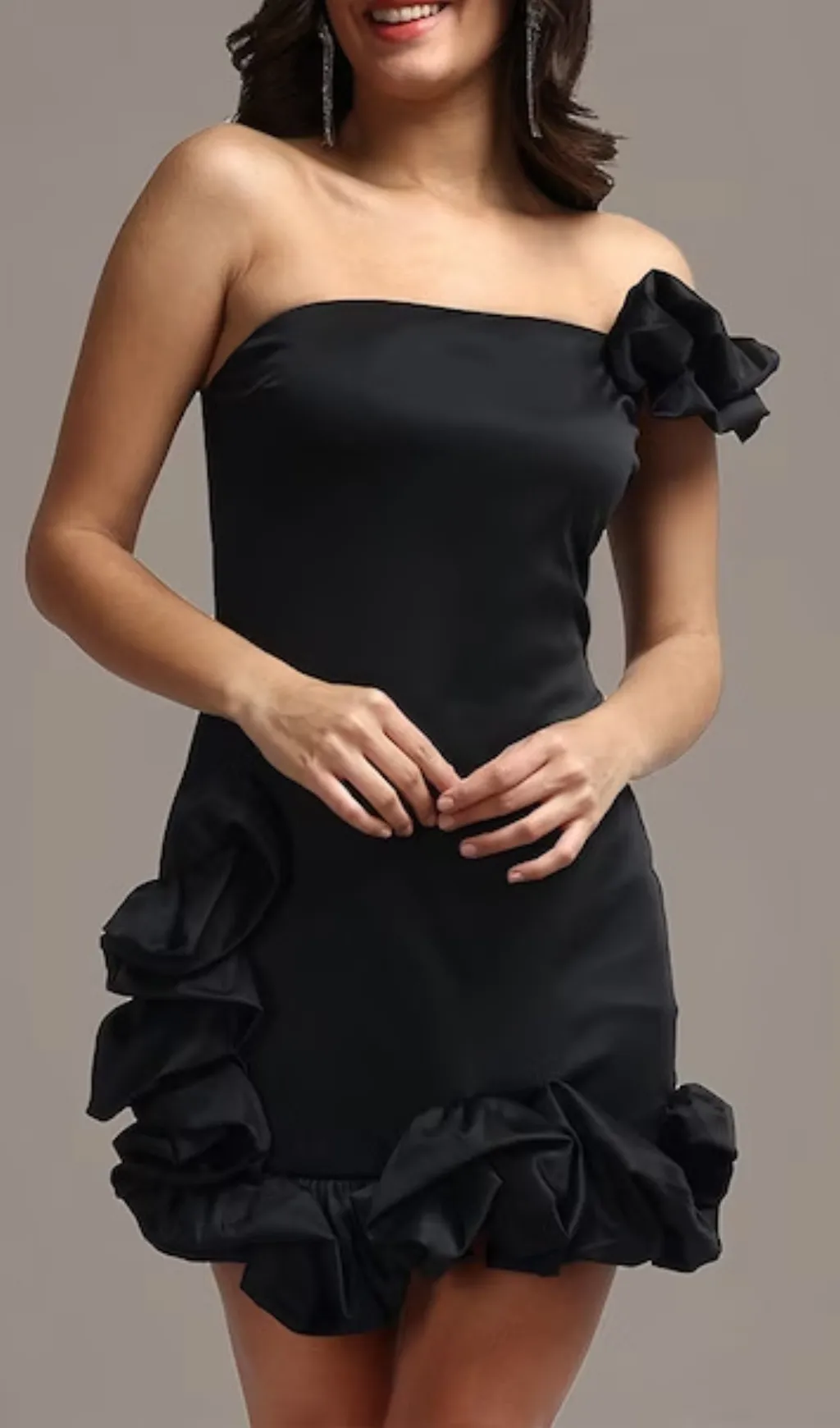 RUFFLED SHEATH MINI DRESS Gloria Lanvin